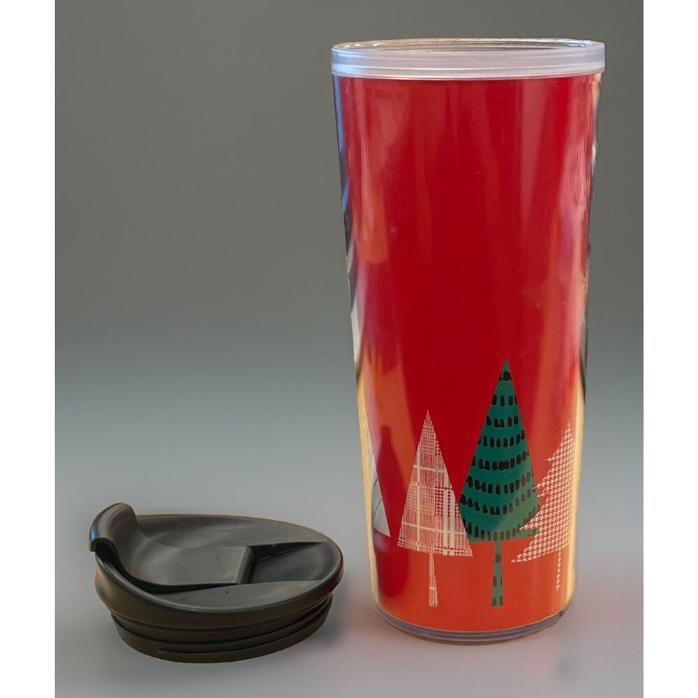 STARBUCKS Coffee Tumbler Mug Cup Christmas Trees Tree Holiday Hot Cold Tea 2017